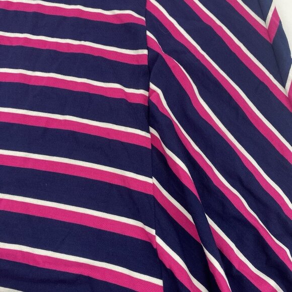 Chicos Multi-Colored Striped Maxi Skirt Size 2 US 12/14Pink Navy Pull On Stretch - Picture 5 of 8
